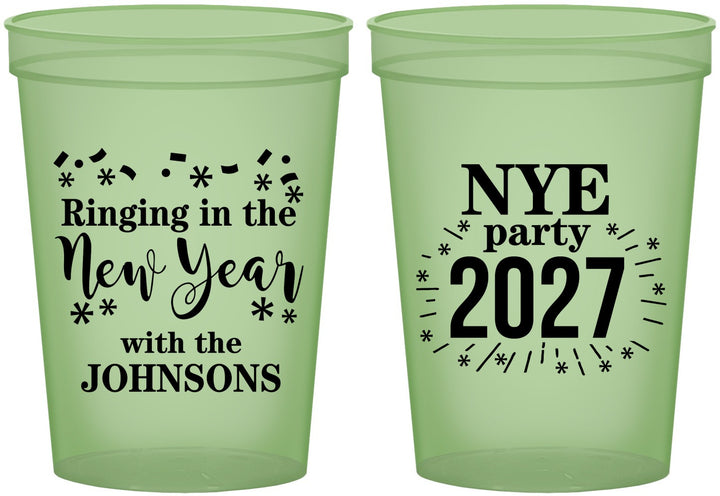 Custom New Years 16 oz Glow In The Dark Cups - 2027 Ringing In | 170013