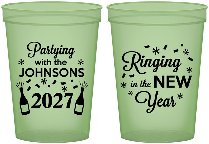 Custom New Years 16 oz Glow In The Dark Cups - 2027 Ringing In | 170014