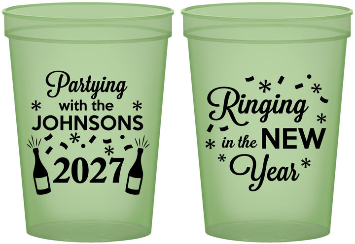 Custom New Years 16 oz Glow In The Dark Cups - 2027 Ringing In | 170014
