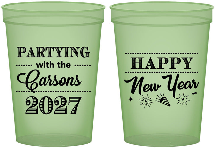 Custom New Years 16 oz Glow In The Dark Cups - 2027 Nye | 170016