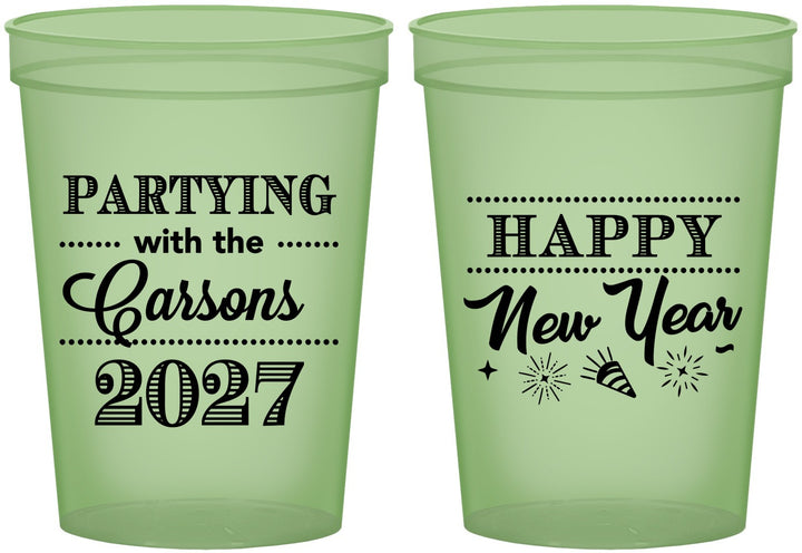 Custom New Years 16 oz Glow In The Dark Cups - 2027 Nye | 170016