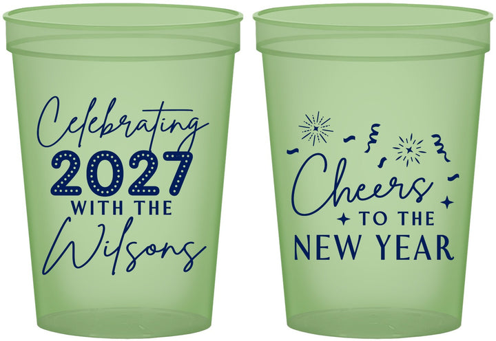 Custom New Years 16 oz Glow In The Dark Cups - 2027 Cheers | 170019