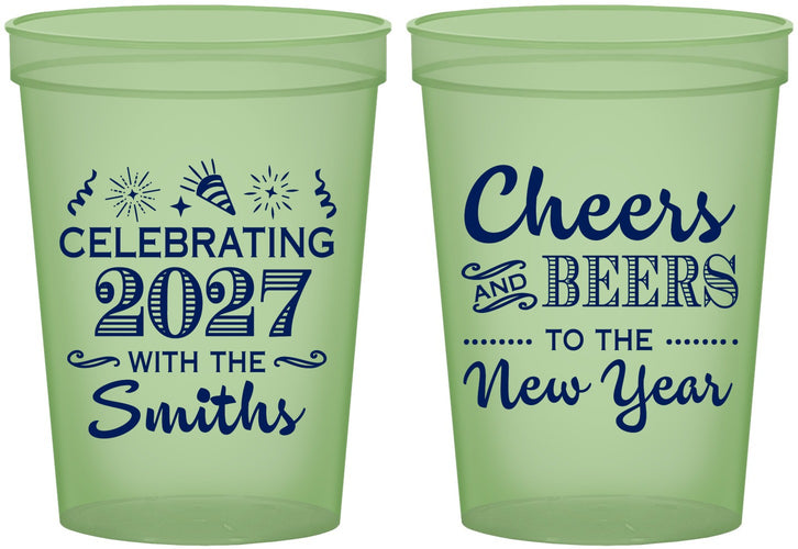 Custom New Years 16 oz Glow In The Dark Cups - 2027 Cheers | 170023