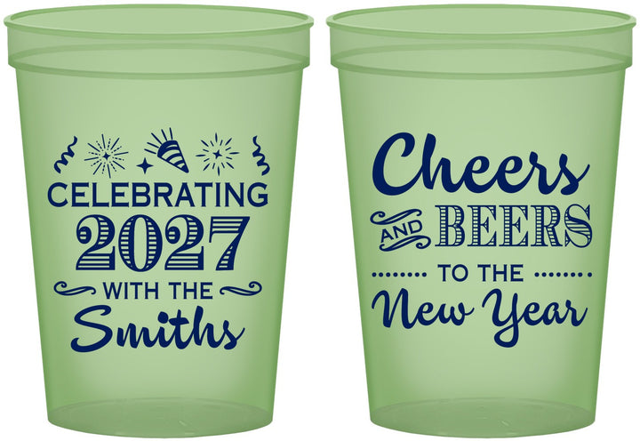 Custom New Years 16 oz Glow In The Dark Cups - 2027 Cheers | 170023