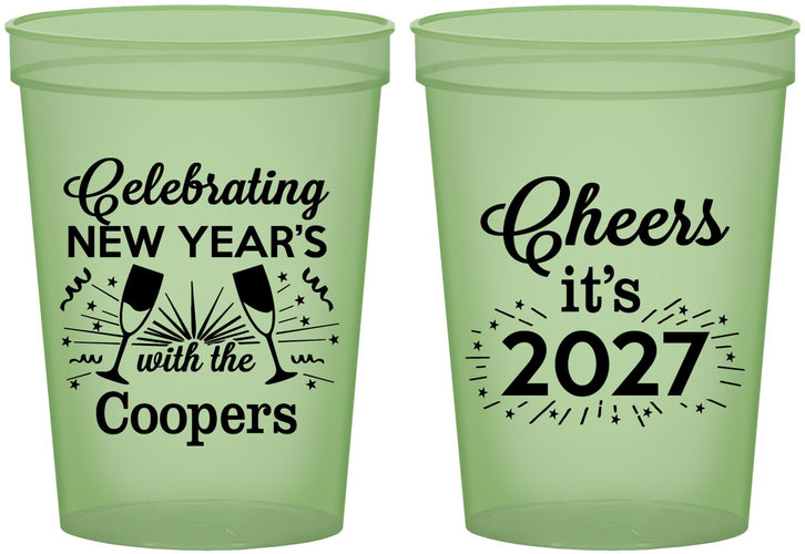 Custom New Years 16 oz Glow In The Dark Cups - 2027 Cheers | 170024