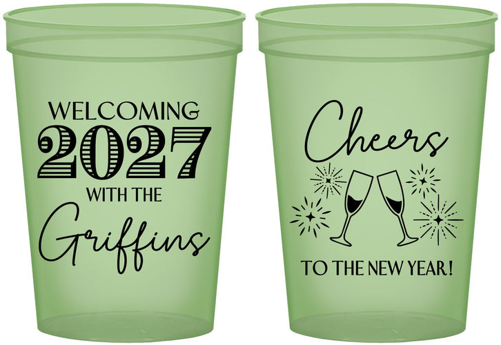 Custom New Years 16 oz Glow In The Dark Cups - 2027 Cheers | 170029
