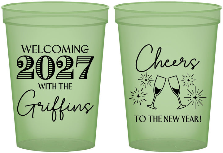 Custom New Years 16 oz Glow In The Dark Cups - 2027 Cheers | 170029
