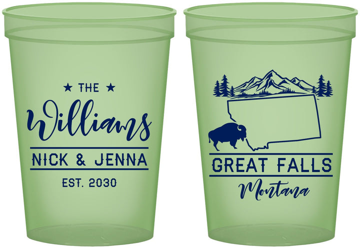Custom Wedding 16 oz Glow In The Dark Cups - Montana | 175