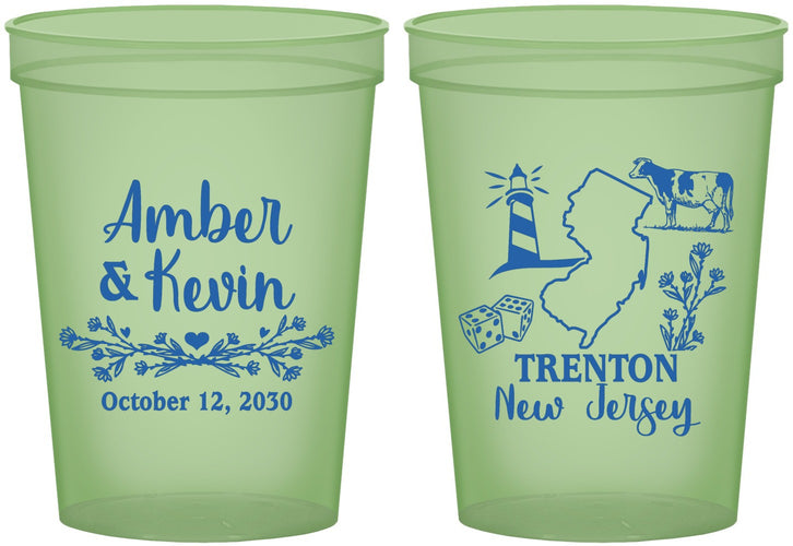 Custom Wedding 16 oz Glow In The Dark Cups - New Jersey | 179