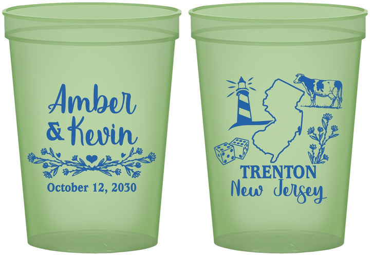 Custom Wedding 16 oz Glow In The Dark Cups - New Jersey | 179