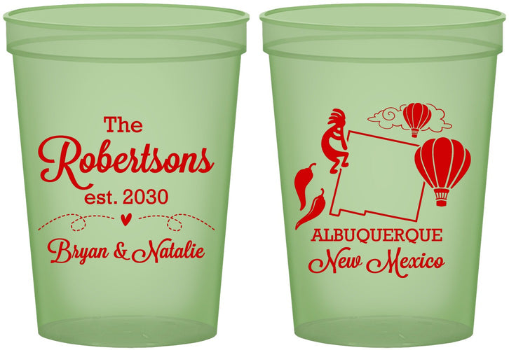 Custom Wedding 16 oz Glow In The Dark Cups - New Mexico | 180
