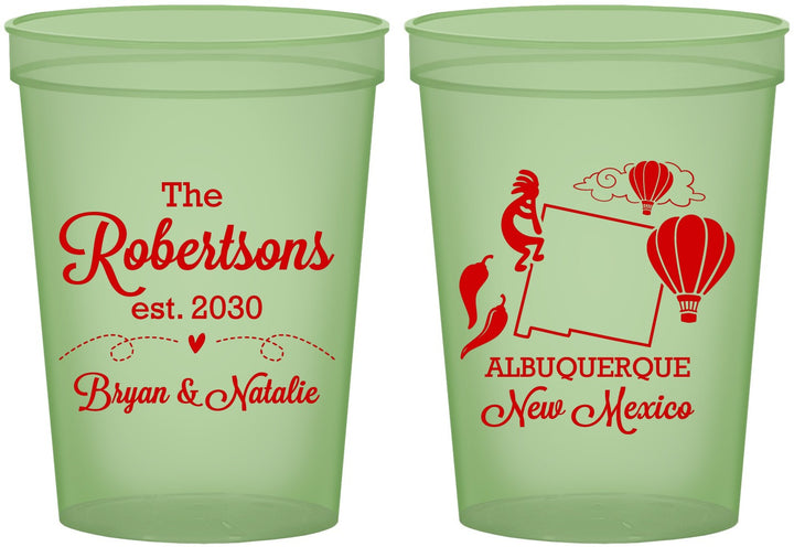 Custom Wedding 16 oz Glow In The Dark Cups - New Mexico | 180