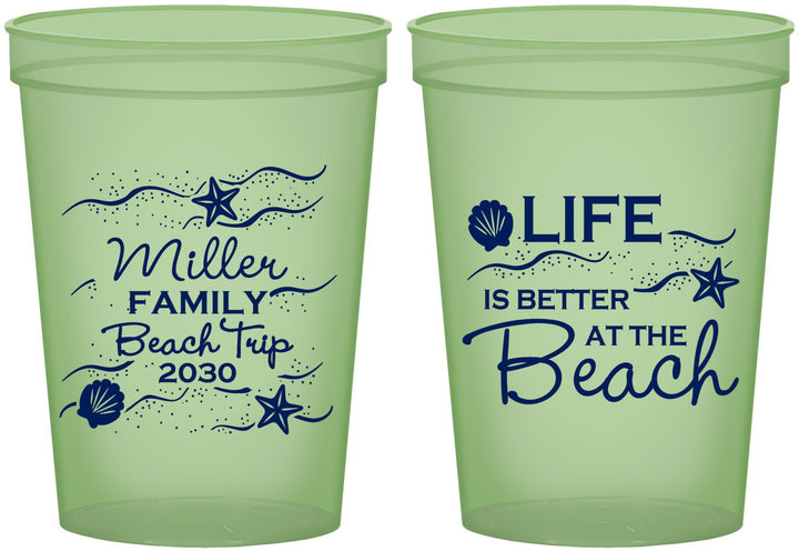 Custom Family Vacation 16 oz Glow In The Dark Cups - Life Is Better At The Beach | 180001