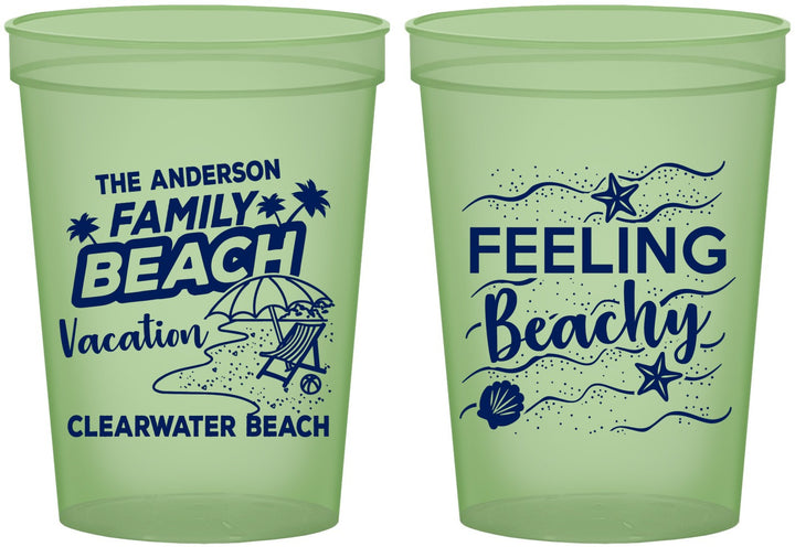 Custom Family Vacation 16 oz Glow In The Dark Cups - Feeling Beachy | 180002