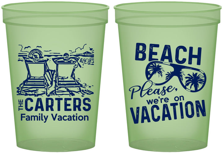 Custom Family Vacation 16 oz Glow In The Dark Cups - Relax We Are On Vacation | 180006