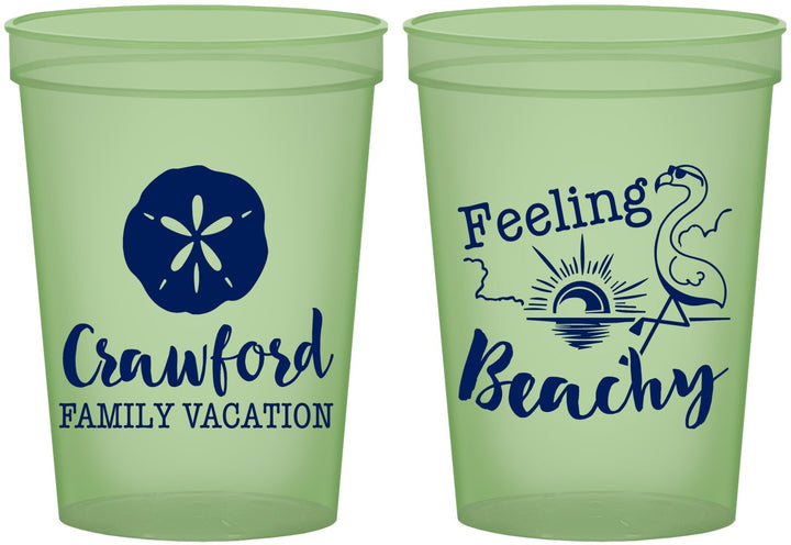Custom Family Vacation 16 oz Glow In The Dark Cups - Feeling Beachy | 180009