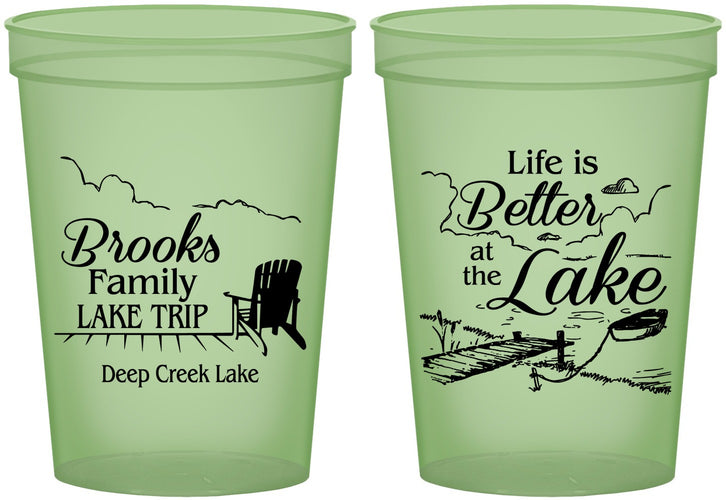 Custom Family Vacation 16 oz Glow In The Dark Cups - Lake Camping | 180012