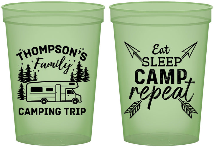 Custom Family Vacation 16 oz Glow In The Dark Cups - Camping Trip | 180016