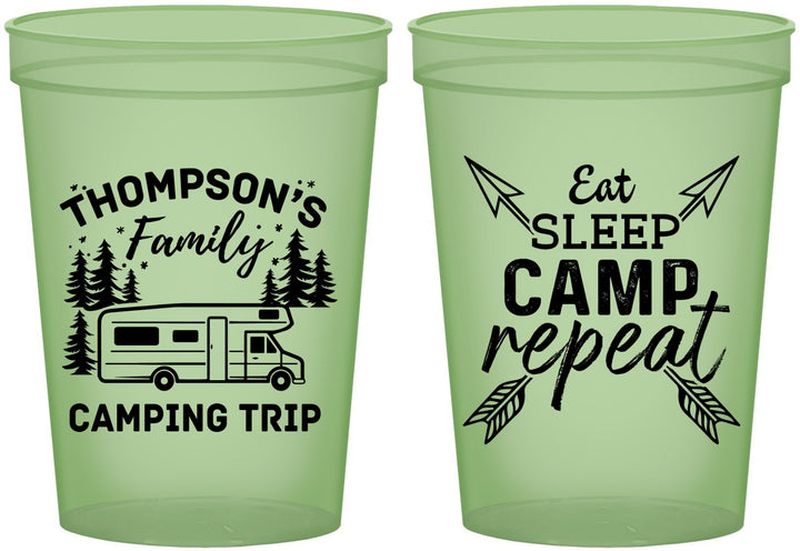 Custom Family Vacation 16 oz Glow In The Dark Cups - Camping Trip | 180016