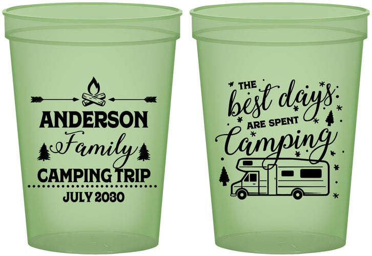 Custom Family Vacation 16 oz Glow In The Dark Cups - Camping Trip | 180017