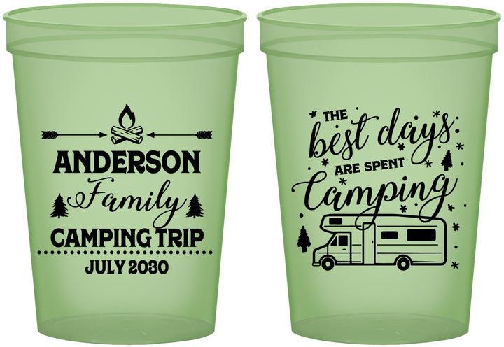 Custom Family Vacation 16 oz Glow In The Dark Cups - Camping Trip | 180017