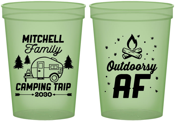 Custom Family Vacation 16 oz Glow In The Dark Cups - Camping Trip | 180018