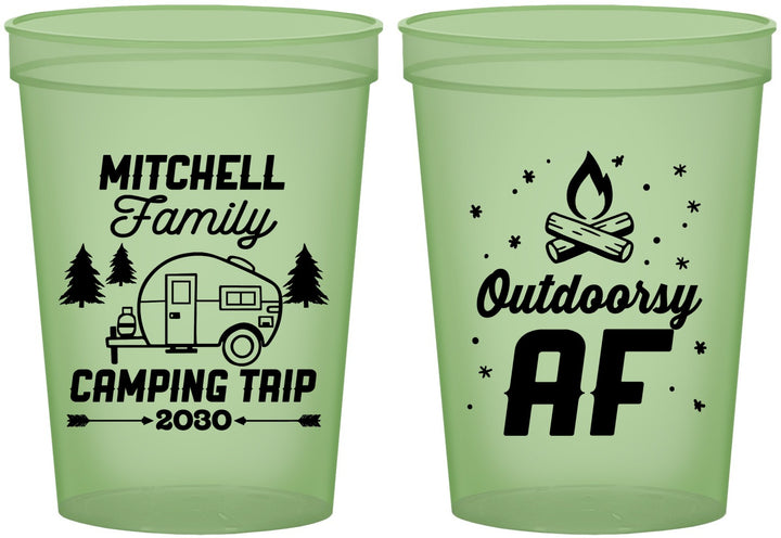 Custom Family Vacation 16 oz Glow In The Dark Cups - Camping Trip | 180018