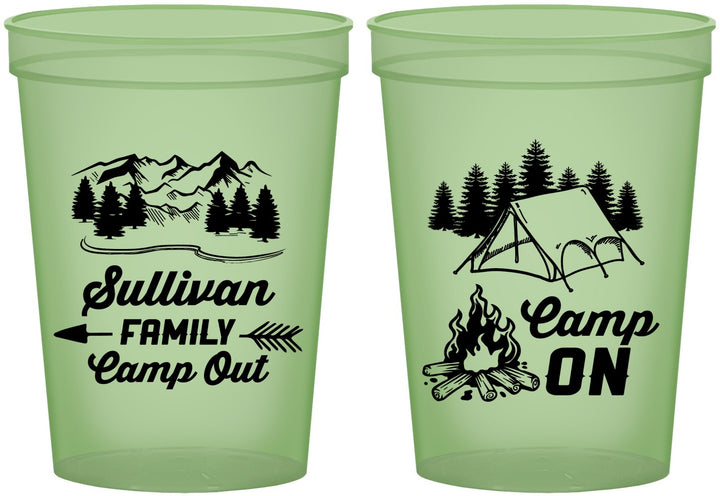 Custom Family Vacation 16 oz Glow In The Dark Cups - Family Camp Out | 180019