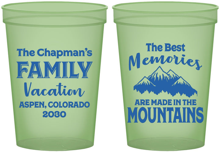 Custom Family Vacation 16 oz Glow In The Dark Cups - Mountains | 180021