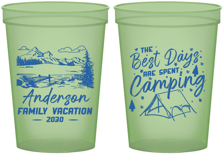 Custom Family Vacation 16 oz Glow In The Dark Cups - Camping Trip | 180025