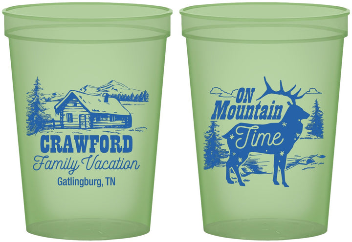 Custom Family Vacation 16 oz Glow In The Dark Cups - Mountain | 180027