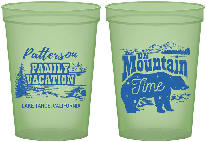 Custom Family Vacation 16 oz Glow In The Dark Cups - Mountain | 180028
