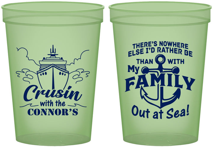 Custom Family Vacation 16 oz Glow In The Dark Cups - Nautical Cruise | 180031
