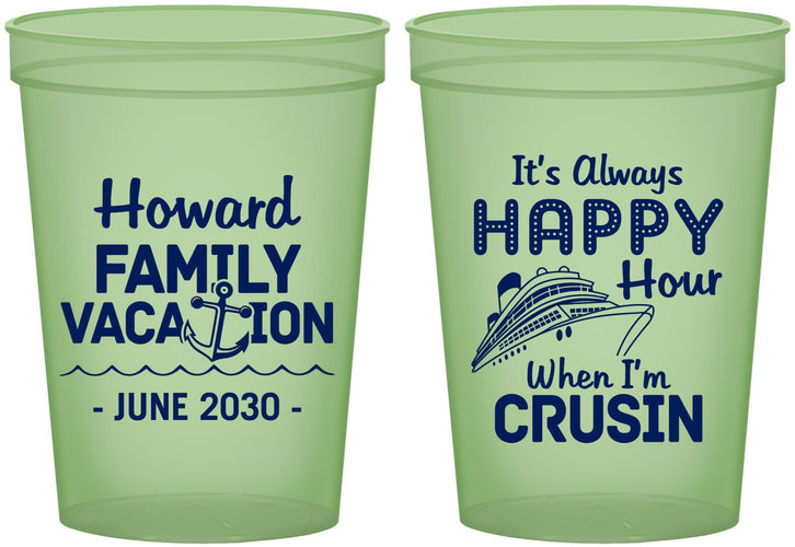 Custom Family Vacation 16 oz Glow In The Dark Cups - Crusin Cruise | 180033
