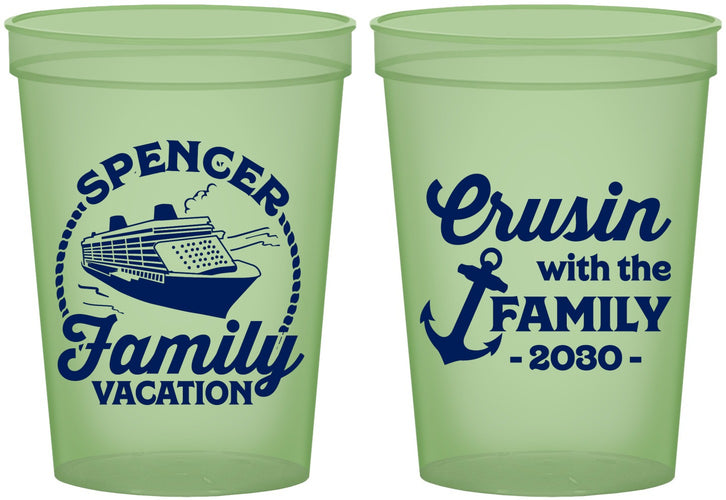 Custom Family Vacation 16 oz Glow In The Dark Cups - Cruisin Ship | 180037