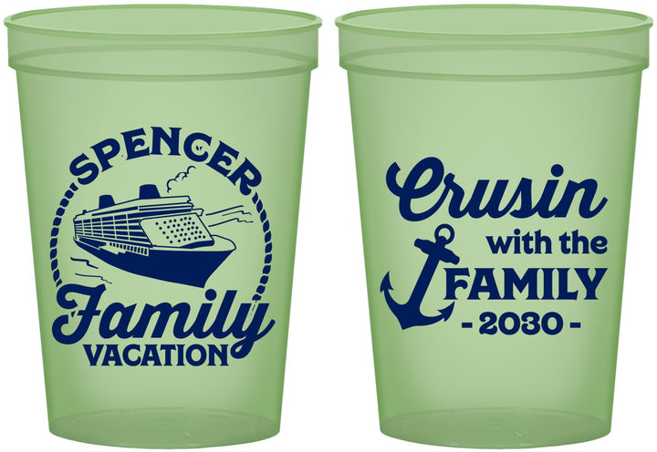 Custom Family Vacation 16 oz Glow In The Dark Cups - Cruisin Ship | 180037