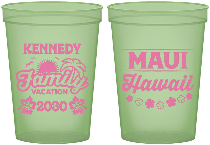 Custom Family Vacation 16 oz Glow In The Dark Cups - Hawaii | 180040