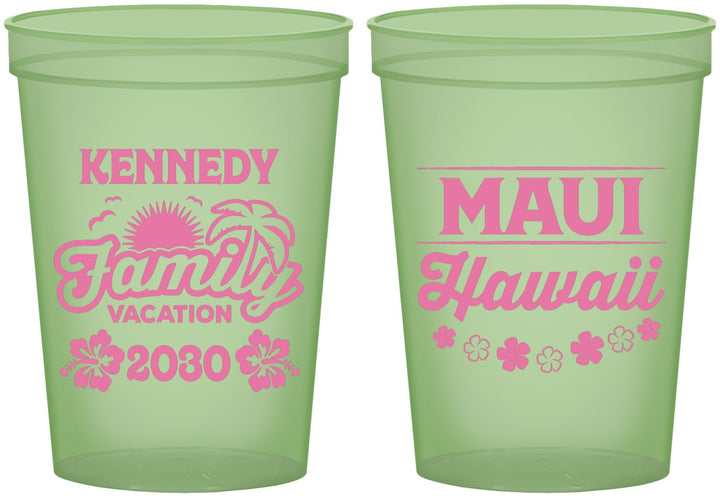 Custom Family Vacation 16 oz Glow In The Dark Cups - Hawaii | 180040