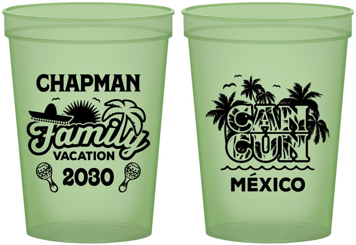 Custom Family Vacation 16 oz Glow In The Dark Cups - Cancun | 180042
