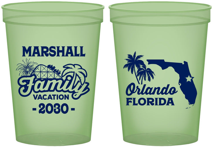 Custom Family Vacation 16 oz Glow In The Dark Cups - Orlando | 180043