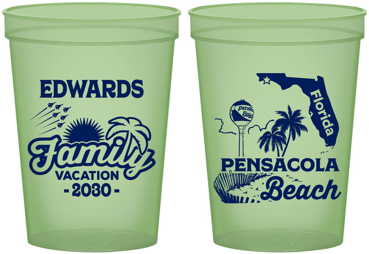 Custom Family Vacation 16 oz Glow In The Dark Cups - Florida | 180044