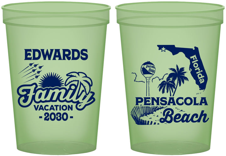 Custom Family Vacation 16 oz Glow In The Dark Cups - Florida | 180044