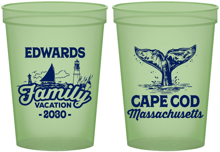 Custom Family Vacation 16 oz Glow In The Dark Cups - Cape Cod | 180046