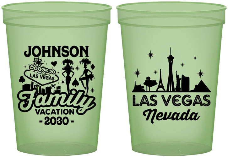 Custom Family Vacation 16 oz Glow In The Dark Cups - Las Vegas | 180048