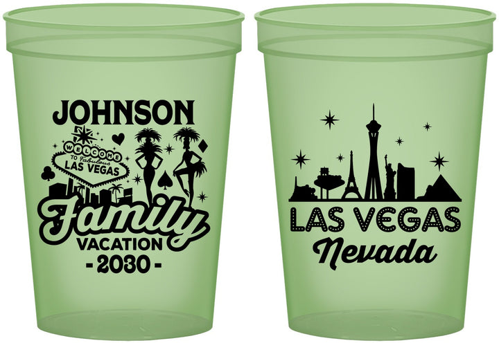 Custom Family Vacation 16 oz Glow In The Dark Cups - Las Vegas | 180048