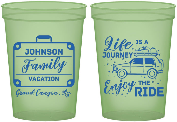 Custom Family Vacation 16 oz Glow In The Dark Cups - Road Trip Car | 180051