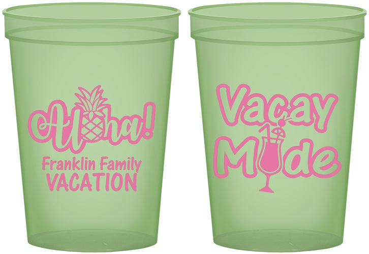 Custom Family Vacation 16 oz Glow In The Dark Cups - Hawaii | 180053