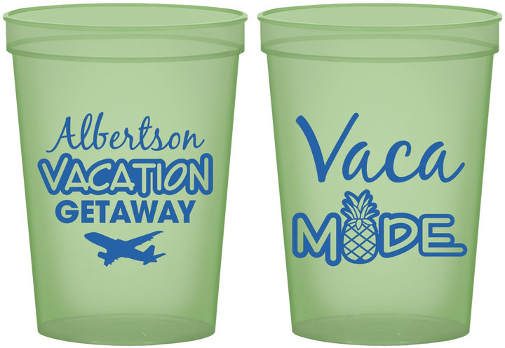 Custom Family Vacation 16 oz Glow In The Dark Cups - Vacay Vibes Trip | 180055