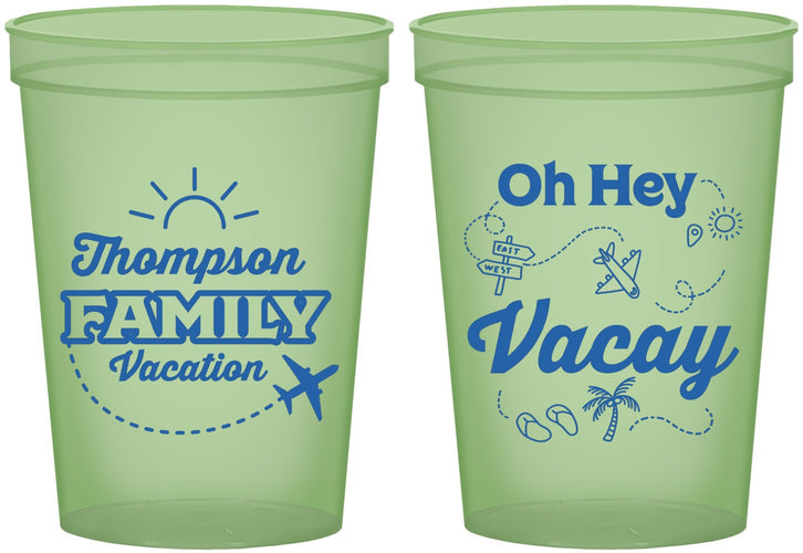 Custom Family Vacation 16 oz Glow In The Dark Cups - Beach | 180056