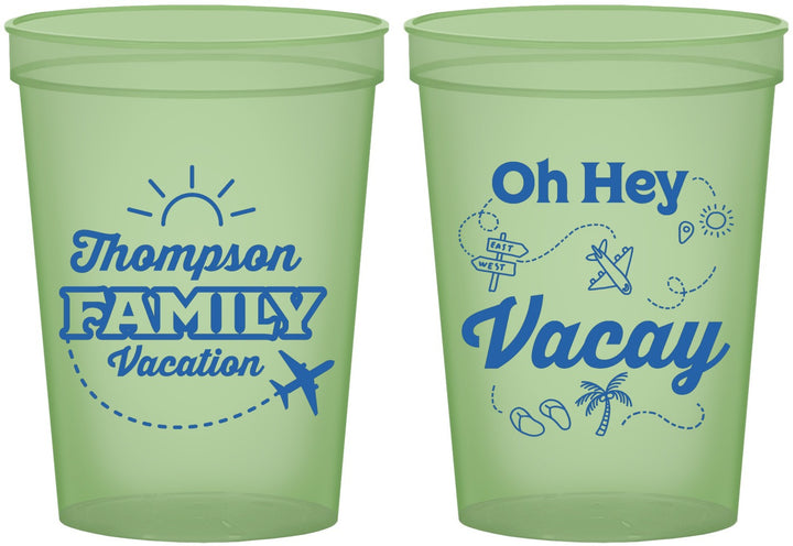 Custom Family Vacation 16 oz Glow In The Dark Cups - Beach | 180056